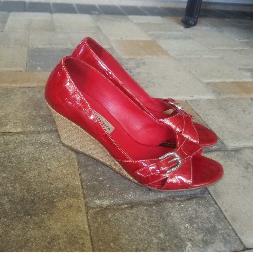 Brighton Wedges Italian Leather RIVA Red